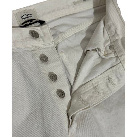Women's Size 28 Citizens of Humanity Charlotte Straight Hi-Waisted White Jean - Picture 5 of 9